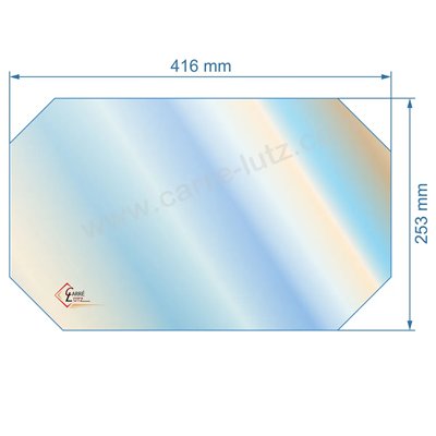 00104  Vitre de poele en Vitrocéramique 416x253 coins coupés Efel montana Ciney 66,30 €