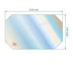 00104  Vitre de poele en Vitrocéramique 416x253 coins coupés Efel montana Ciney 66,30 €