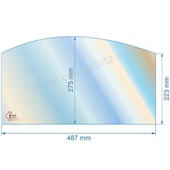 00107  Vitre de poele en Vitrocéramique 487x223x275 arrondi Efel oregon 79,50 €