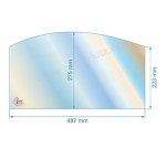 00107  Vitre de poele en Vitrocéramique 487x223x275 arrondi Efel oregon 68,90 €