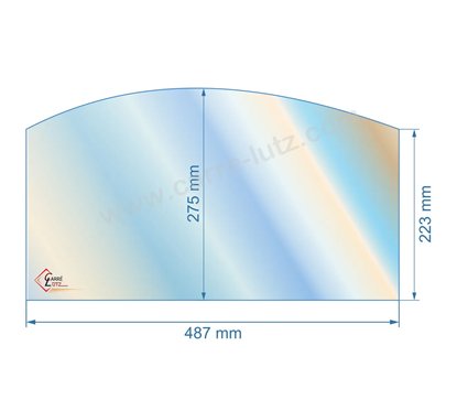 00107  Vitre de poele en Vitrocéramique 487x223x275 arrondi Efel oregon 79,50 €