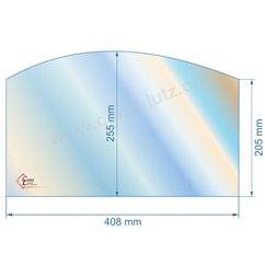 00108  Vitre de poele en Vitrocéramique 408x205x255 arrondi Efel symphonie 65,80 €