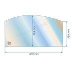 00109  Vitre de poele en Vitrocéramique 430x238x185 arrondi 65,00 €