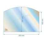 00111  Vitre de poele en Vitrocéramique 353x245x195 arrondi 57,70 €