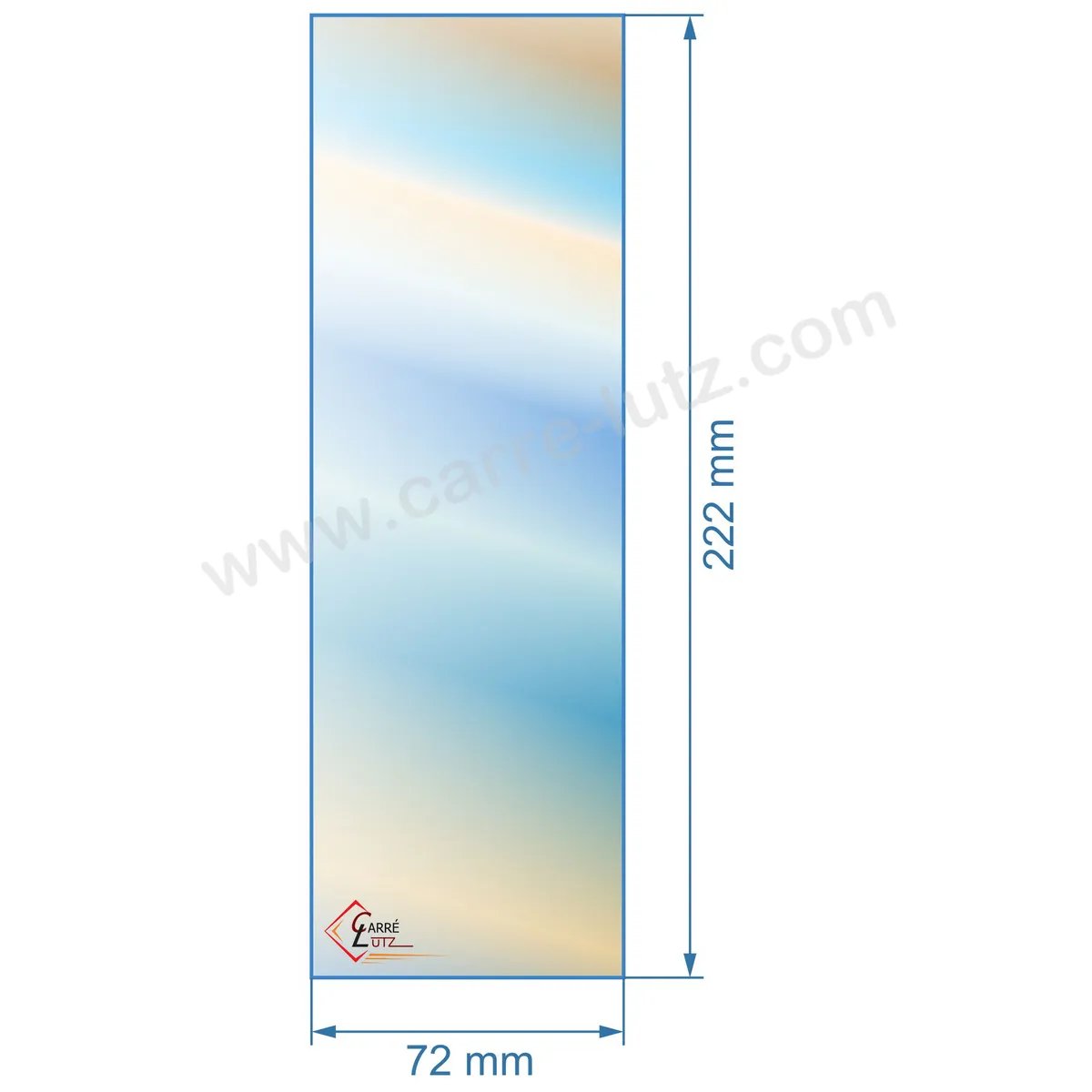 00112  Vitre de poele en Vitrocéramique 72x222 mm biseauté Efel 7,50 €