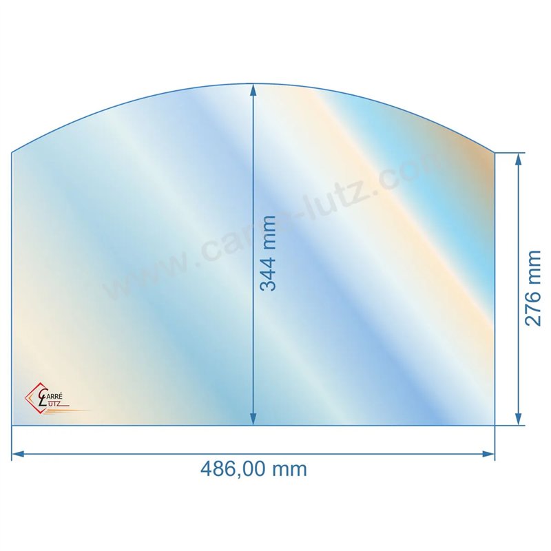 00118  Vitre de poele en Vitrocéramique 486x344x276 arrondi Efel harmony gaz 102,40 €