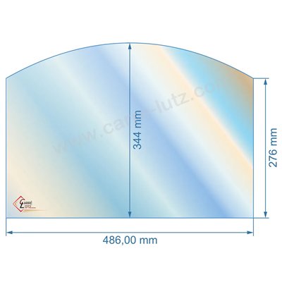00118  Vitre de poele en Vitrocéramique 486x344x276 arrondi Efel harmony gaz 102,40 €