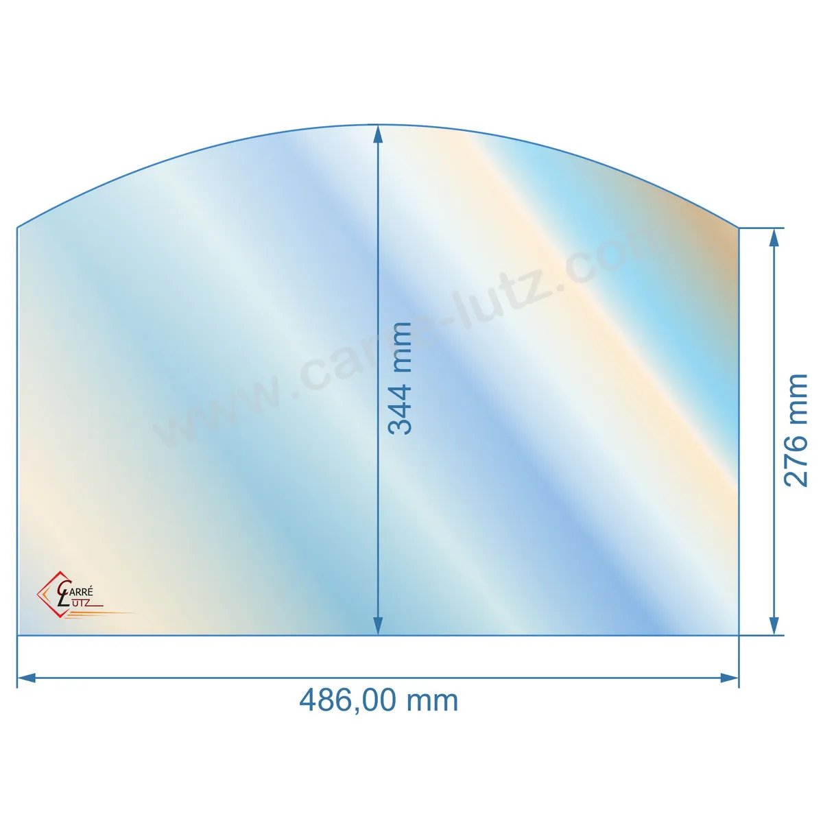 00118  Vitre de poele en Vitrocéramique 486x344x276 arrondi Efel harmony gaz 102,40 €