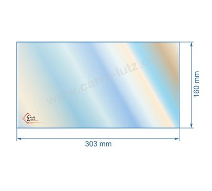 Vitre de poele en Vitrocéramique 303x160 mm Efel bastogne
