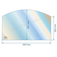 00122  Vitre de poele en Vitrocéramique 420x261x202 arrondi Efel harmony II 68,40 €
