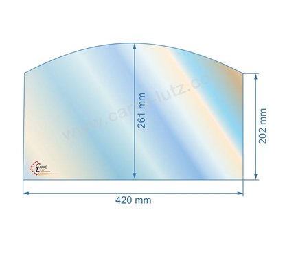 00122  Vitre de poele en Vitrocéramique 420x261x202 arrondi Efel harmony II 68,40 €