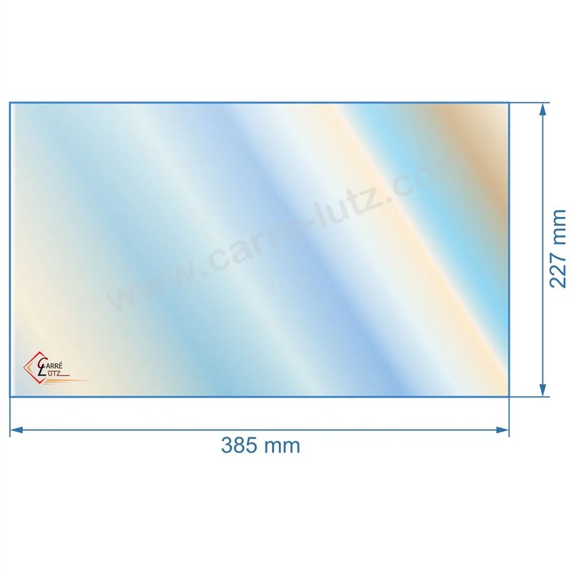 Vitre de poele en Vitrocéramique 385x227 mm Godin 3708 3739