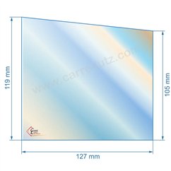 00127X105  Vitre de poele en Vitrocéramique 127x105 /119 mm compatible avec Deville 7864 7867 13,90 €