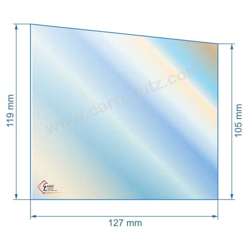 Vitre de poele en Vitrocéramique 127x105 /119 mm Deville 7864 7867
