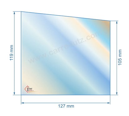 Vitre de poele en Vitrocéramique 127x105 /119 mm Deville 7864 7867