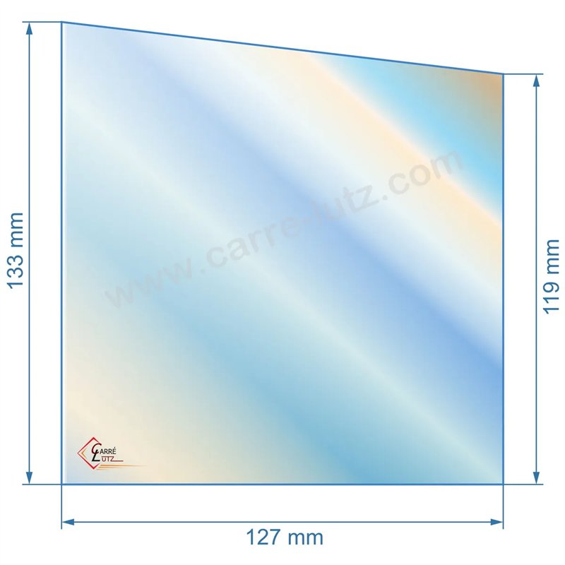 Vitre de poele en Vitrocéramique 127x119 /133 mm Deville 7864 7867