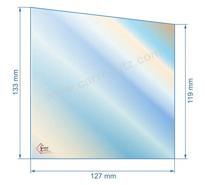 00127X120  Vitre de poele en Vitrocéramique 127x119 /133 mm compatible avec Deville 7864 7867 15,60 €