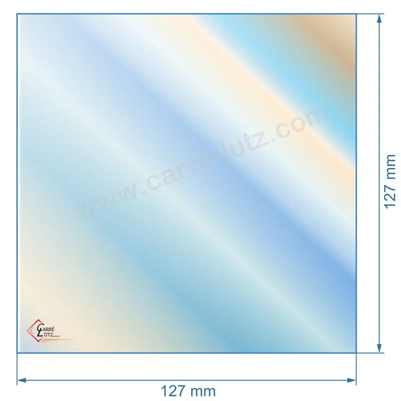 Vitre de poele en Vitrocéramique 127x127 mm compatible avec Deville 7864 7867