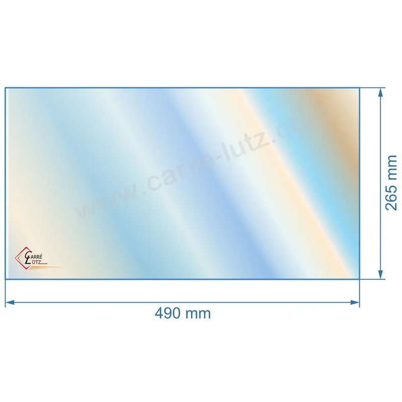 Vitre de poele en Vitrocéramique 490x265 mm Godin 3735 3738