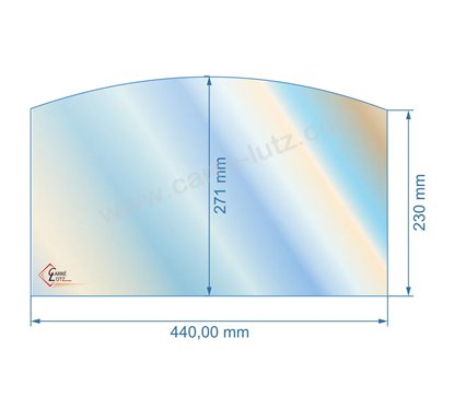 00138  188780 - Vitre de poele en Vitrocéramique 440x271x230 arrondi Franco Belge bourgogne 72,80 €