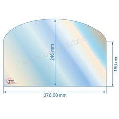 00139  Vitre de poele en Vitrocéramique 376x160x246 arrondi Franco Belge 60,50 €