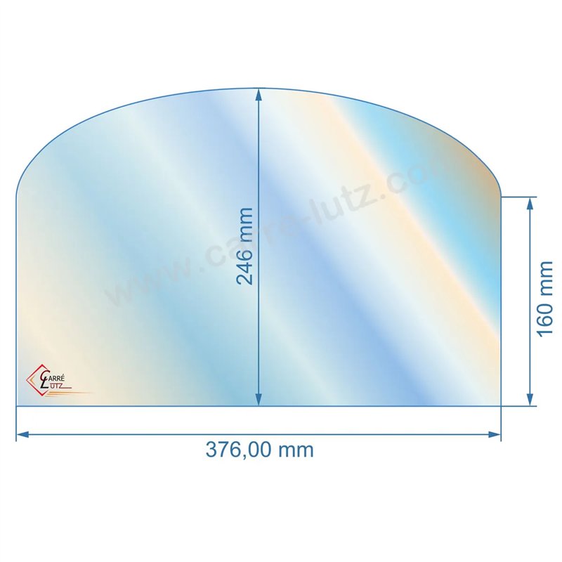 00139  Vitre de poele en Vitrocéramique 376x160x246 arrondi Franco Belge 39,10 €