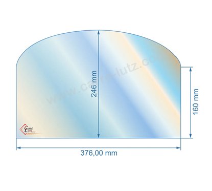 00139  Vitre de poele en Vitrocéramique 376x160x246 arrondi Franco Belge 60,50 €