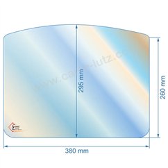 00140  188812 - Vitre de poele en Vitrocéramique 380x295x260 arrondi Franco Belge Savoie 69,50 €