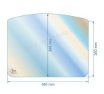 00140  188812 - Vitre de poele en Vitrocéramique 380x295x260 arrondi Franco Belge Savoie 69,50 €
