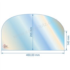00152  Vitre de poele en Vitrocéramique 460X265X140 mm arrondi Godin hannover 3792 88,80 €