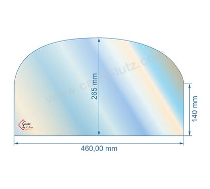 00152  Vitre de poele en Vitrocéramique 460X265X140 mm arrondi Godin hannover 3792 88,80 €