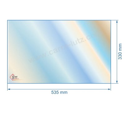 Vitre de poele en Vitrocéramique 535x330 mm FS000013046 Godin 3151 3152 3153