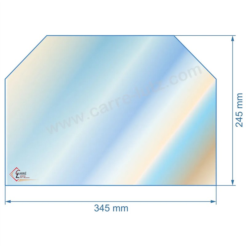 00154  00001304849 - Vitre de poele en Vitrocéramique 345x235 mm CC Godin 3119 55,20 €