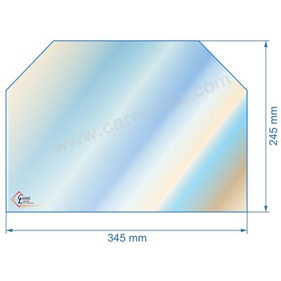 00154  00001304849 - Vitre de poele en Vitrocéramique 345x235 mm CC Godin 3119 37,30 €