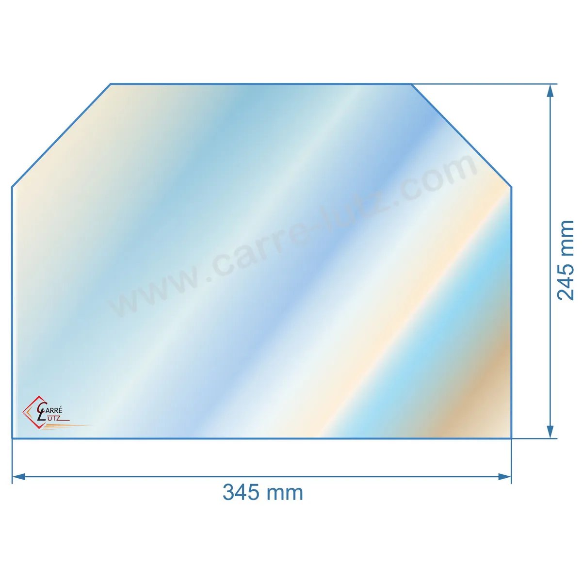 00154  00001304849 - Vitre de poele en Vitrocéramique 345x235 mm CC Godin 3119 37,30 €