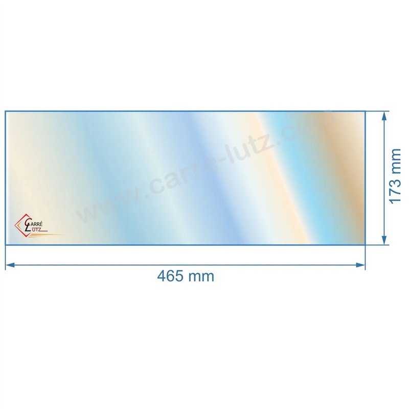 00160  00001306028 - Vitre réfractaire Vitrocéramique 465x173 mm de poêle Godin  44,00 €