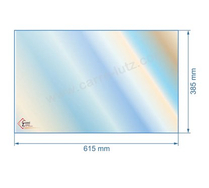 00163  186903158 - Vitre de poele en Vitrocéramique 615x385 mm Godin 3158 3258 111,50 €