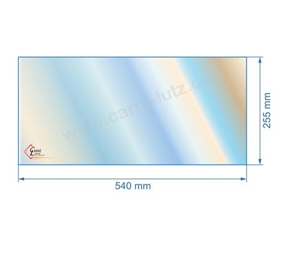 Vitre de poele en Vitrocéramique 540x255 mm