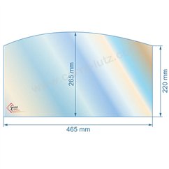 00166  00001307368 - Vitre réfractaire Vitrocéramique 465X265X220 mm Godin 83,50 €