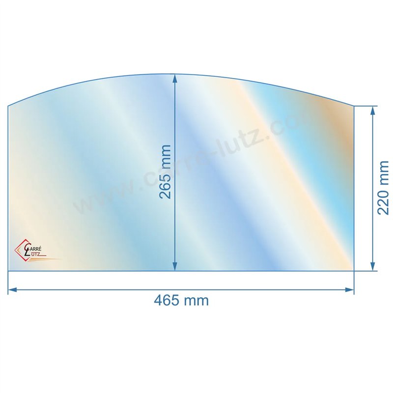 00166  00001307368 - Vitre réfractaire Vitrocéramique 465X265X220 mm Godin 83,50 €