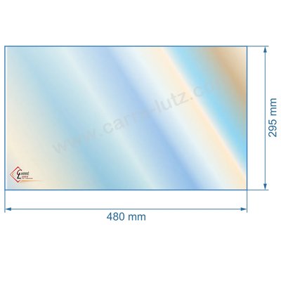 00168  00001304676 - Vitre de poele en Vitrocéramique 480x295 mm Godin 3113 73,10 €
