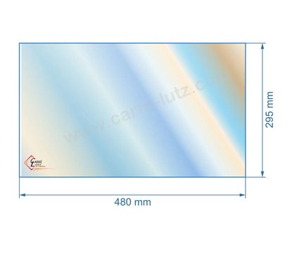 00168  00001304676 - Vitre de poele en Vitrocéramique 480x295 mm Godin 3113 73,10 €