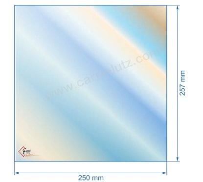 Vitre de poele en Vitrocéramique 257x250 mm Godin 325101 3843 3853