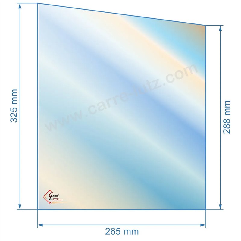 Vitre de poele en Vitrocéramique 325(265)288 mm compatible avec Deville 7867 - P0018617