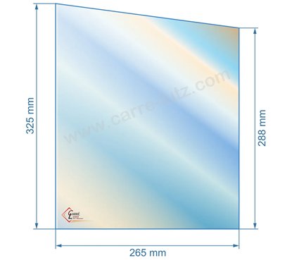 00172  Vitre de poele en Vitrocéramique 325(265)288 mm, P0018617 Deville 7867 56,00 €