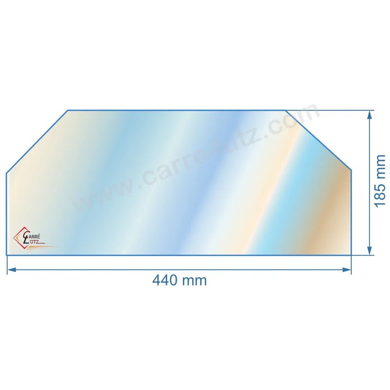 Vitre de poele en Vitrocéramique 440x185 mm CC compatible avec Deville 7764 - D0031534