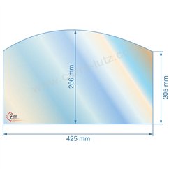 00196  Vitre de poele en Vitrocéramique 425x266x205 arrondi Dovre 640CB 640GM 83,90 €