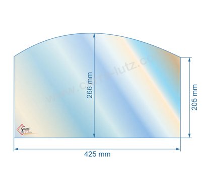 00196  Vitre de poele en Vitrocéramique 425x266x205 arrondi Dovre 640CB 640GM 83,90 €