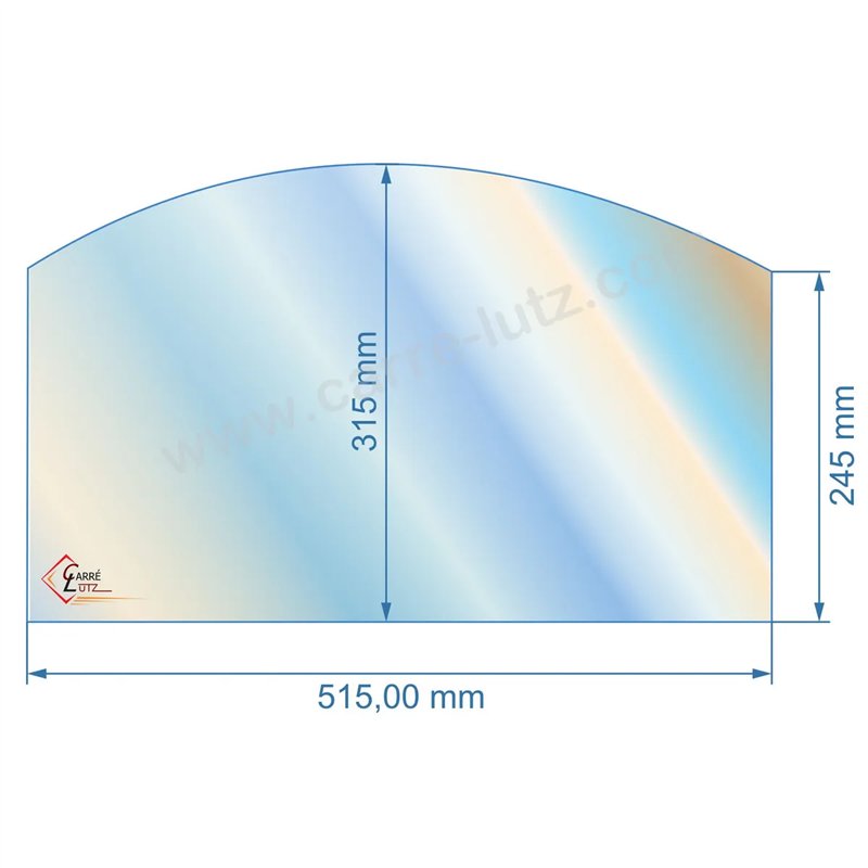 00197  26309 - Vitre réfractaire Vitrocéramique 515x315x245 arrondi de poêle Dovre 760CB 760GM 103,60 €