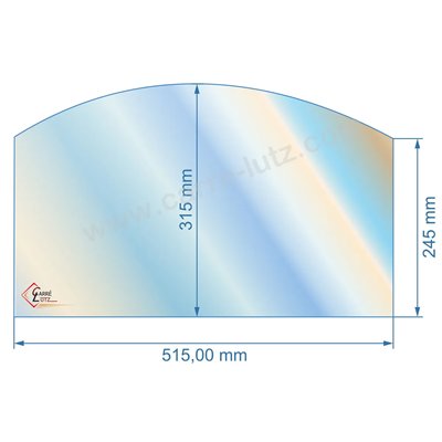 00197  26309 - Vitre réfractaire Vitrocéramique 515x315x245 arrondi de poêle Dovre 760CB 760GM 68,60 €